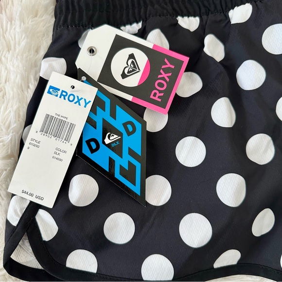 Roxy Women's Juniors Black White Polka Dot Board Shorts Size: 9 NWT - Picture 4 of 5